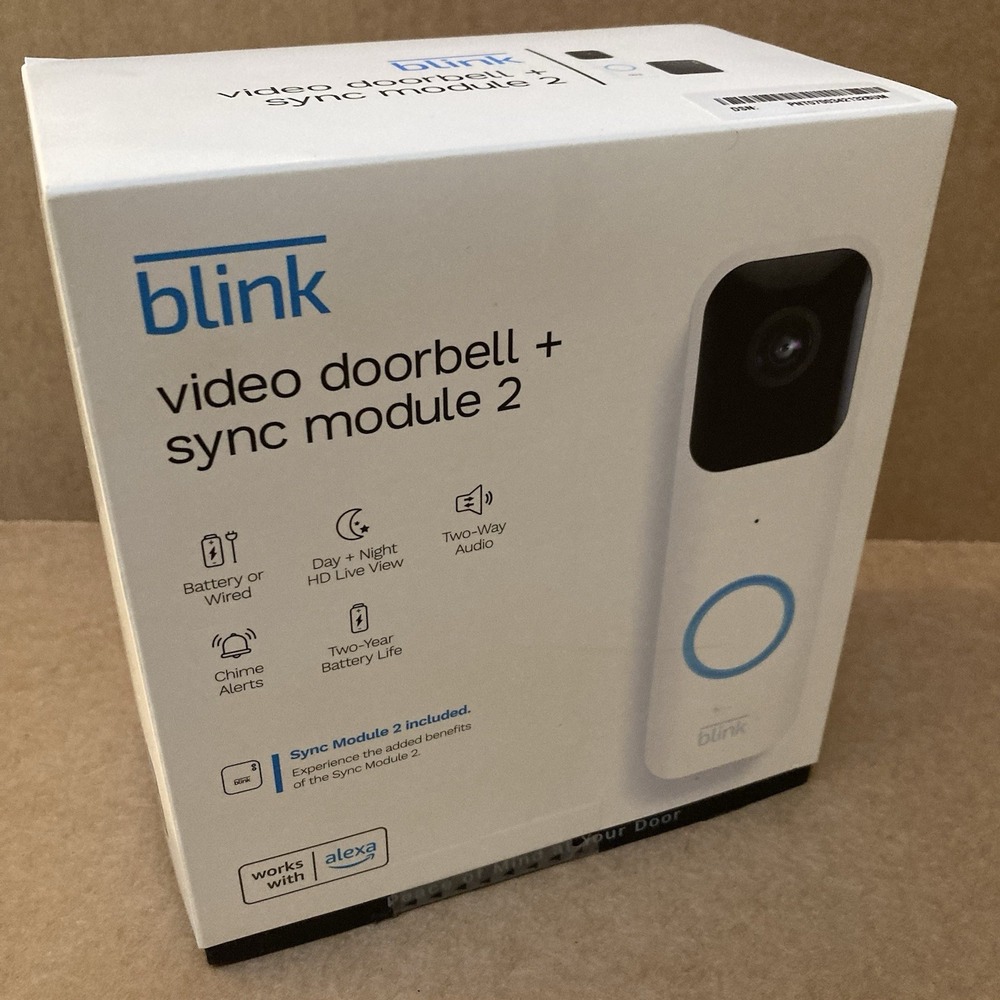Blink Smart Wi-Fi Video Doorbell + Sync Module 2, Two way Audio New-Sealed